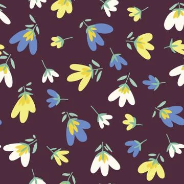 Flower pattern. Spring vector hand-drawn doodle Illustrazione stock