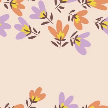 Flower pattern. Spring vector hand-drawn doodle Stock Illustration