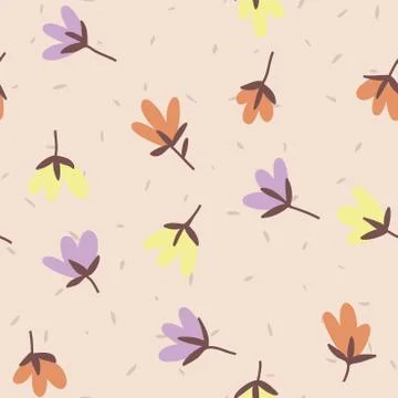 Flower pattern. Spring vector hand-drawn doodle Illustrazione stock