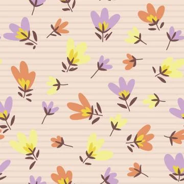 Flower pattern. Spring vector hand-drawn doodle Stock Illustration
