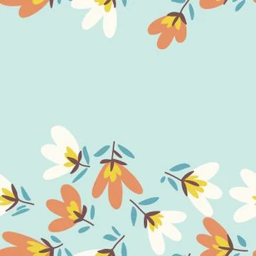 Flower pattern. Spring vector hand-drawn doodle Stock Illustration