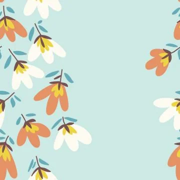 Flower pattern. Spring vector hand-drawn doodle Illustrazione stock