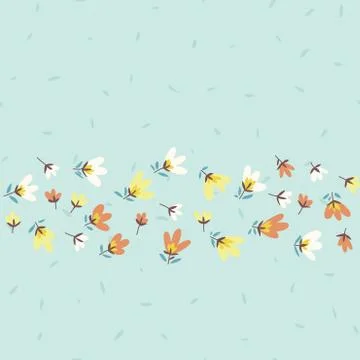 Flower pattern. Spring vector hand-drawn doodle Stock Illustration