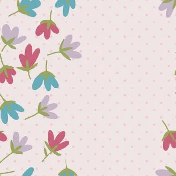 Flower pattern. Spring vector hand-drawn doodle Stock Illustration