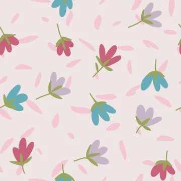 Flower pattern. Spring vector hand-drawn doodle Stock Illustration