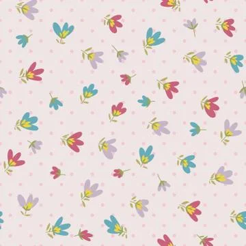 Flower pattern. Spring vector hand-drawn doodle イラスト素材