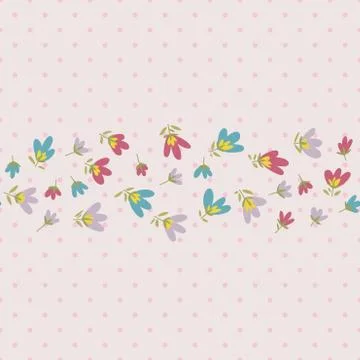 Flower pattern. Spring vector hand-drawn doodle Stock Illustration