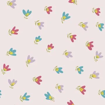 Flower pattern. Spring vector hand-drawn doodle Stock Illustration