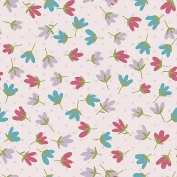Flower pattern. Spring vector hand-drawn doodle イラスト素材