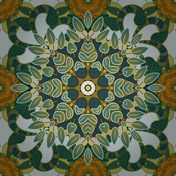 Flower pattern. Vector seamless Beautiful fabric pattern. Flat Flower Elements D 스톡 일러스트