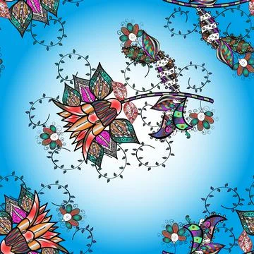 Flower pattern. Vector seamless Beautiful fabric pattern. Colour Spring Theme se Stock Illustration