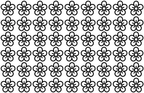Flower Pattern with White Background. Petals Design spread over clear backgro Stock Illustration