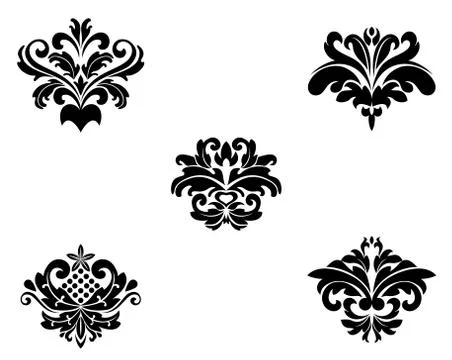 Flower patterns and borders Stock Illustration