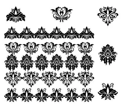 Flower patterns and borders Stock Illustration