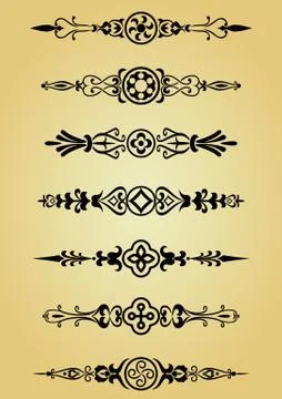 Flower patterns and borders 스톡 일러스트