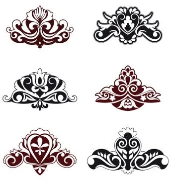 Flower patterns and borders Stock Illustration