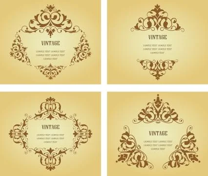 Flower patterns and borders Stock Illustration