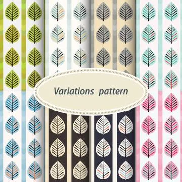 Flower patterns set Stock Illustration