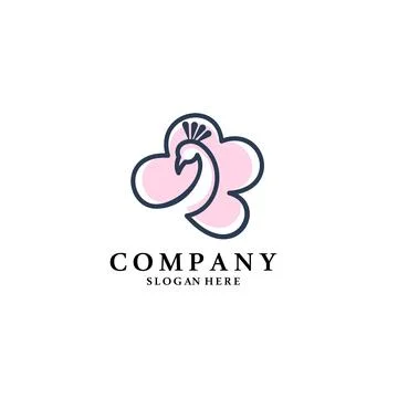 Flower peacock logo design vector Stock-Illustration