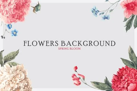 Flower peony spring bloom background in vector eps format Stock Illustration
