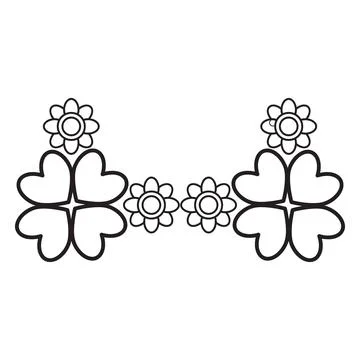 Flower petals and leaf border ornament Stock Illustration