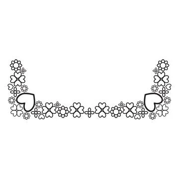 Flower petals and leaf border ornament Illustrazione stock