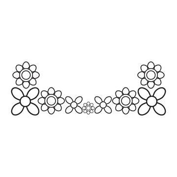 Flower petals and leaf border ornament Stockillustratie