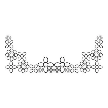 Flower petals and leaf border ornament Stock Illustration