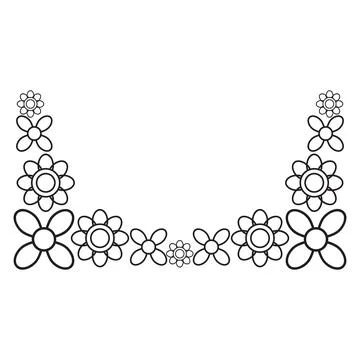 Flower petals and leaf border ornament Stock Illustration