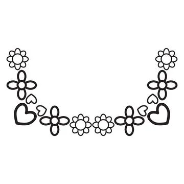 Flower petals and leaf border ornament Illustrazione stock