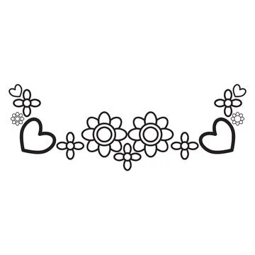 Flower petals and leaf border ornament Stock Illustration