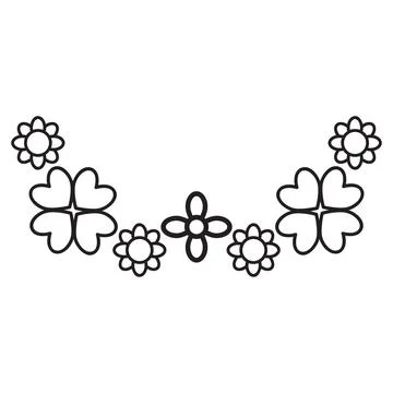 Flower petals and leaf border ornament 스톡 일러스트