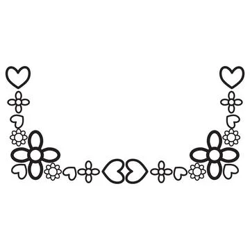 Flower petals and leaf border ornament 스톡 일러스트