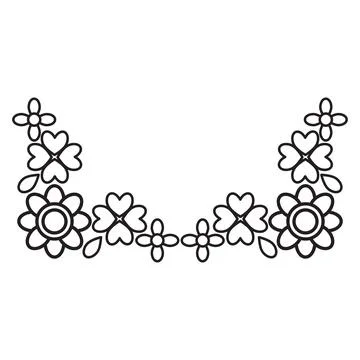 Flower petals and leaf border ornament Illustrazione stock