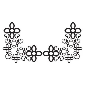 Flower petals and leaf border ornament Stock Illustration