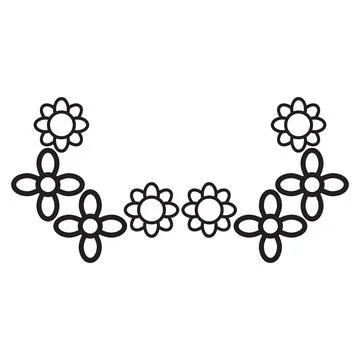 Flower petals and leaf border ornament 스톡 일러스트