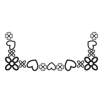 Flower petals and leaf border ornament 스톡 일러스트