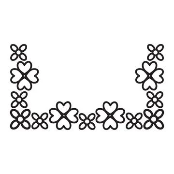 Flower petals and leaf border ornament 스톡 일러스트
