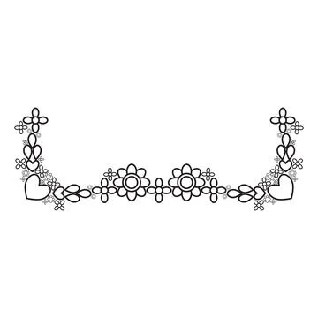 Flower petals and leaf border ornament Illustrazione stock