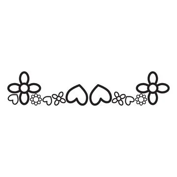Flower petals and leaf border ornament 스톡 일러스트