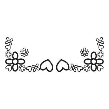 Flower petals and leaf border ornament Stockillustratie