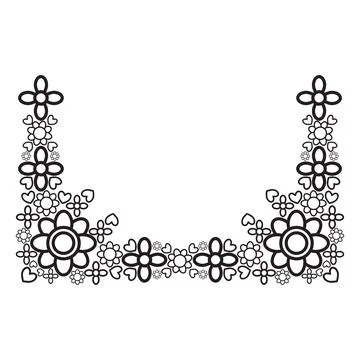 Flower petals and leaf border ornament 스톡 일러스트