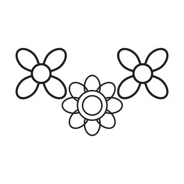 Flower petals and leaf border ornament Stock Illustration