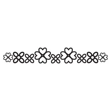Flower petals and leaf border ornament Stockillustratie