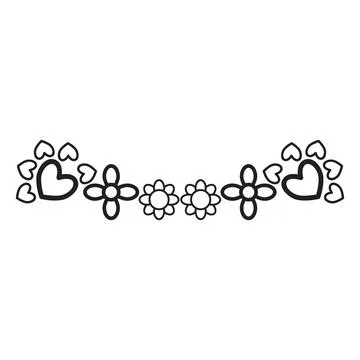 Flower petals and leaf border ornament Stock Illustration