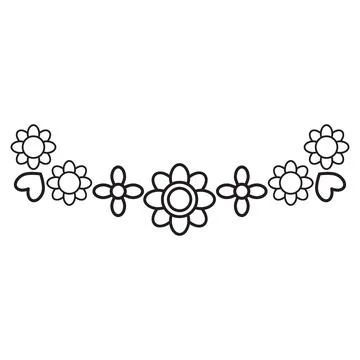 Flower petals and leaf border ornament Stock Illustration