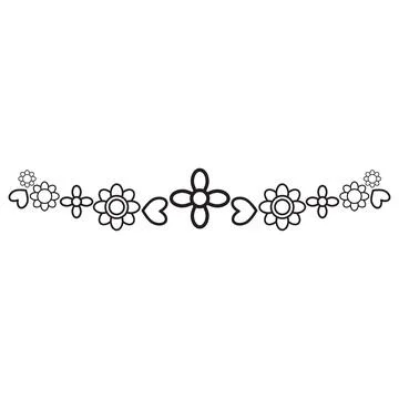 Flower petals and leaf border ornament Stock Illustration