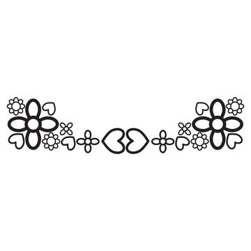 Flower petals and leaf border ornament Stock Illustration