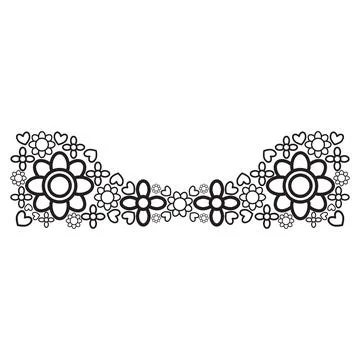Flower petals and leaf border ornament Illustrazione stock