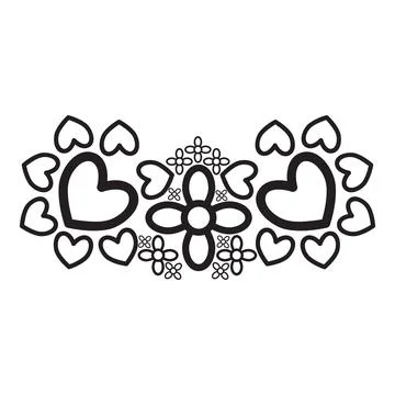 Flower petals and leaf border ornament Stock Illustration